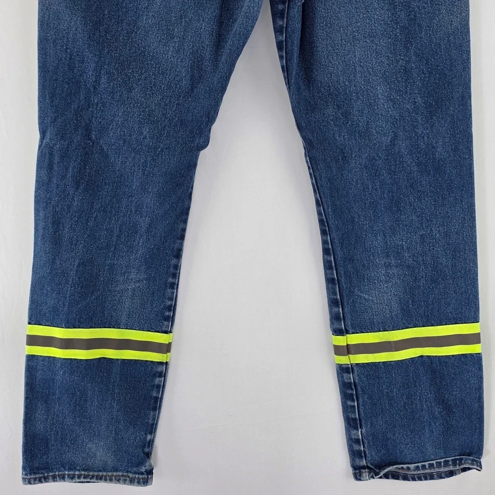 Wrangler Jeans Men 40x36 Blue FR13MWZ Flame Resistant Reflective Safety Workwear